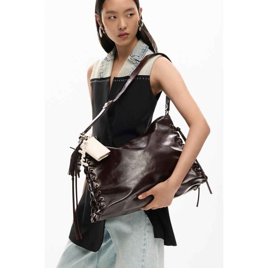 always 2026ssショルダー バッグ Desigual（デシグアル） 【A4収納可】チャーム付きレースアップ
