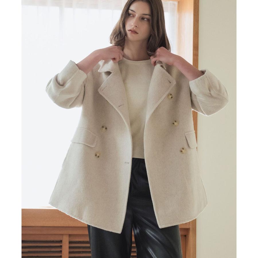 ウール70％】スタンドカラーコート ウールコート 冬 ミドル丈 ハーフ