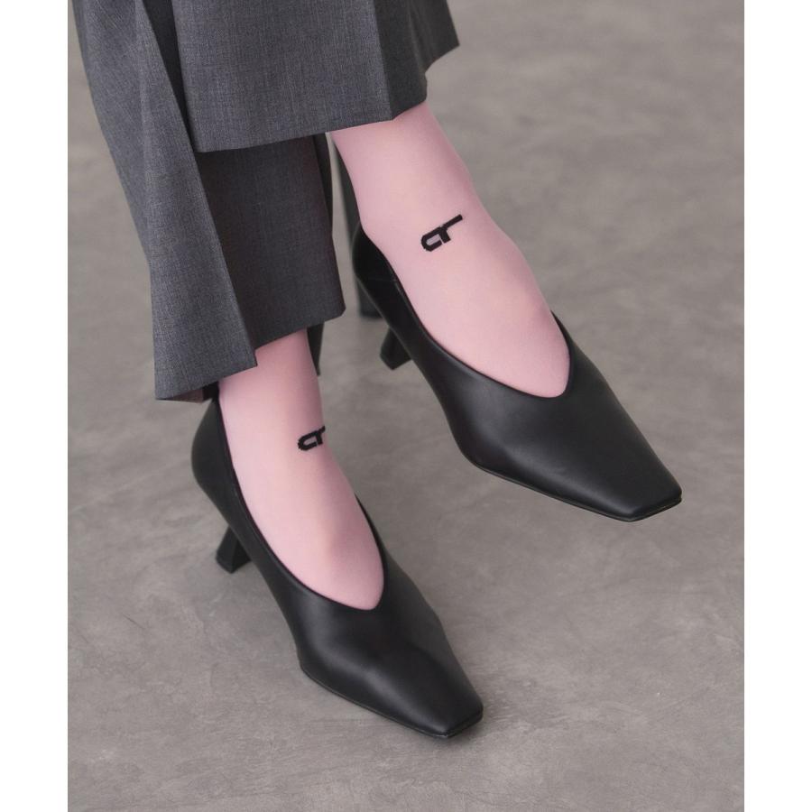 ❤️ ADAM ET ROPE 変形ヒール甲深パンプス　❤️ブラック ADAM ET ROPE'（アダムエロペ） 変形ヒール甲深パンプス : マルイ(丸井