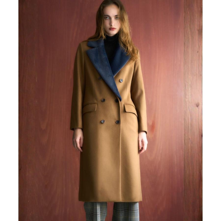 Leilian（レリアン） フェイクファー切替ダブルブレストコート