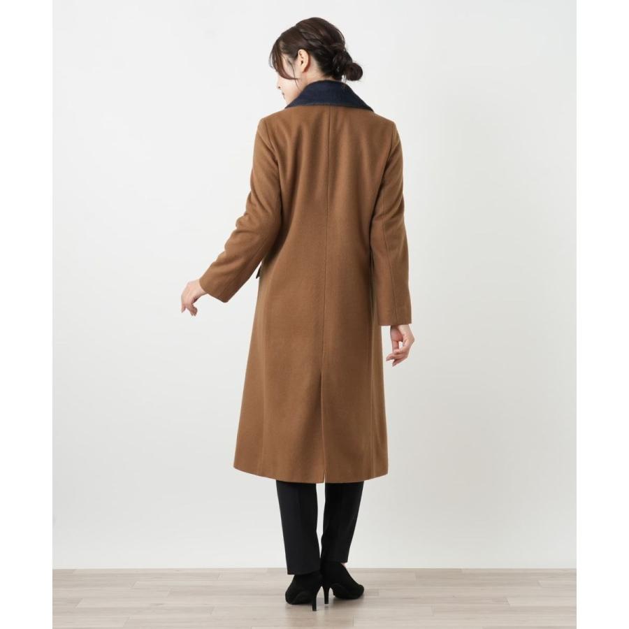 Leilian（レリアン） フェイクファー切替ダブルブレストコート