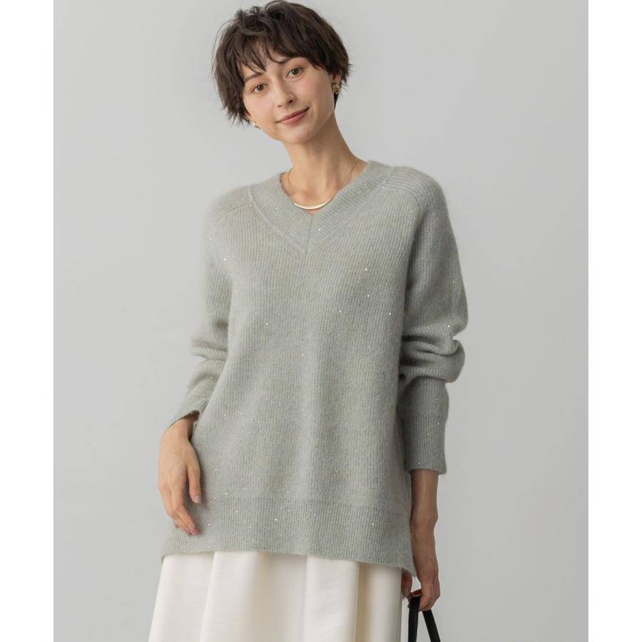 23区☆タグ付き未使用　Vネックニット 23区（ニジュウサンク） モヘヤミックススパングル Vネック ニット