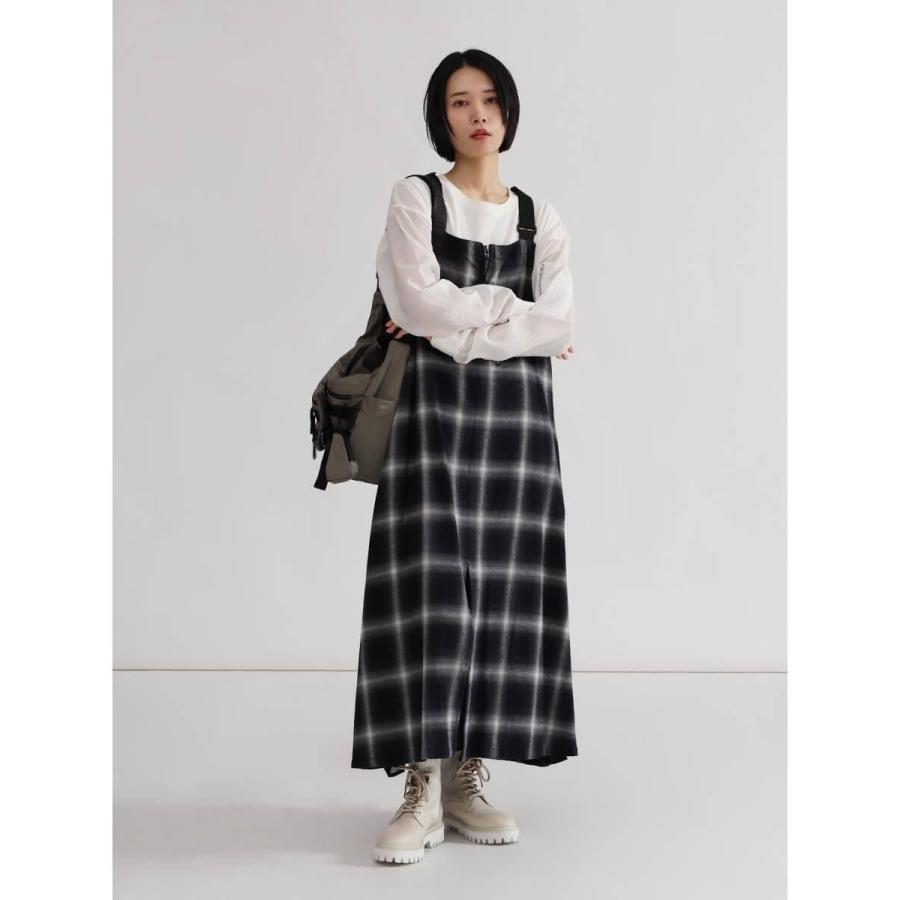 LASUD（ラシュッド） オンブレチェック×シアーレイヤードジャンパー