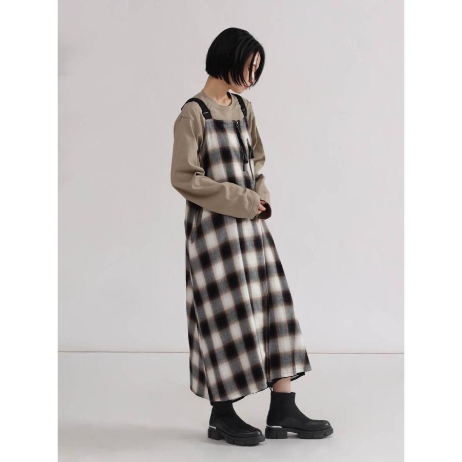 新品　LASUD 柄レイヤードシアージャンパースカート 柄レイヤードシアージャンパースカート lasud ラシュッド ラシュッド