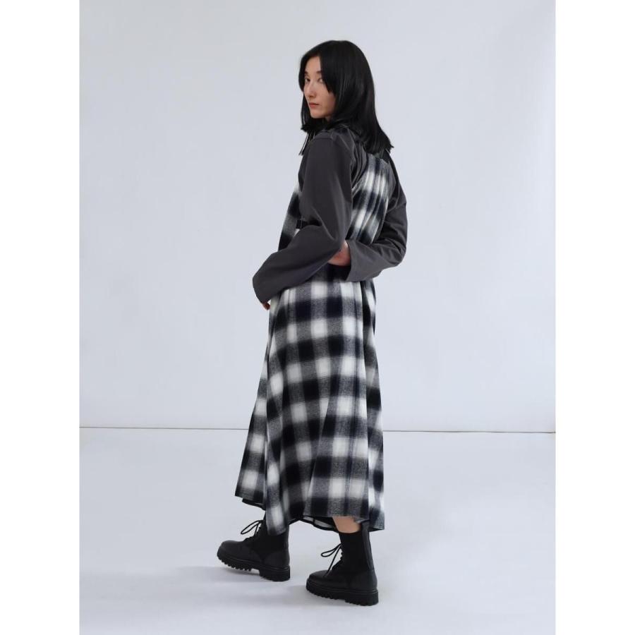 LASUD（ラシュッド） オンブレチェック×シアーレイヤードジャンパー