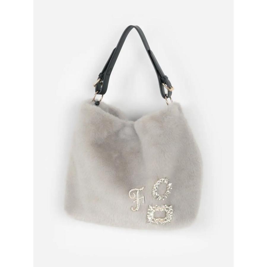 FENNEL（フェンネル） ビジューブローチ付きフェイクファートート