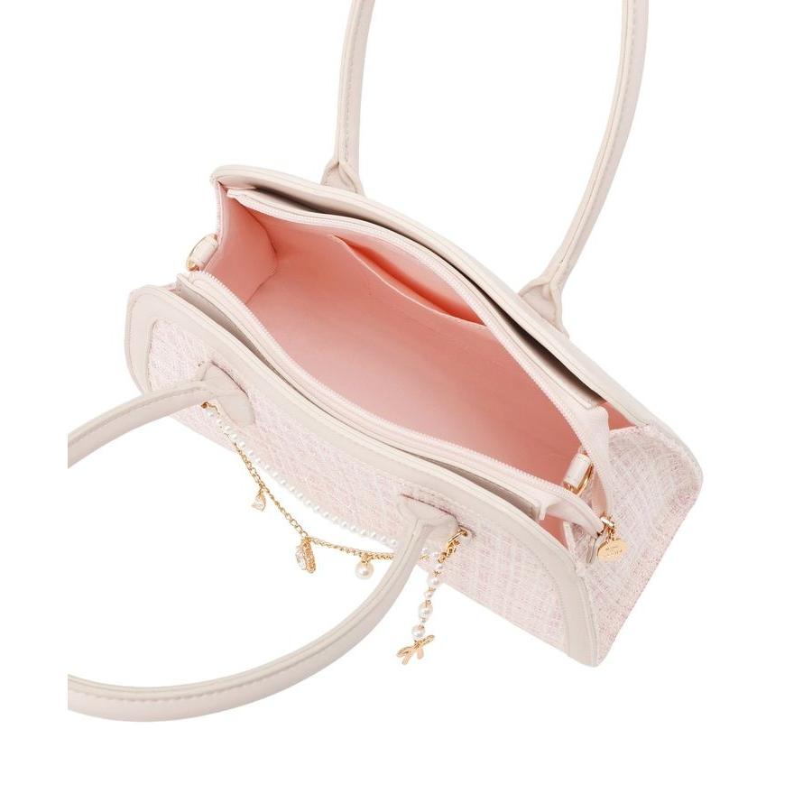 Maison de FLEUR（メゾンドフルール） チャーム付きツイード2Wayバッグ