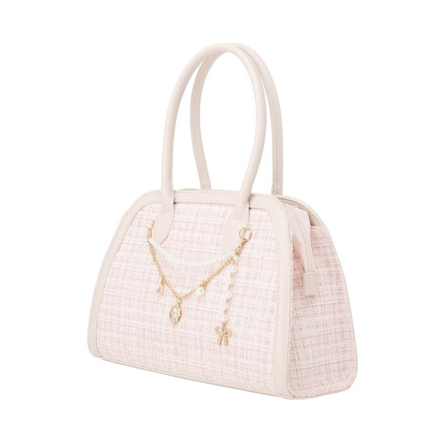 Maison de FLEUR（メゾンドフルール） チャーム付きツイード2Wayバッグ