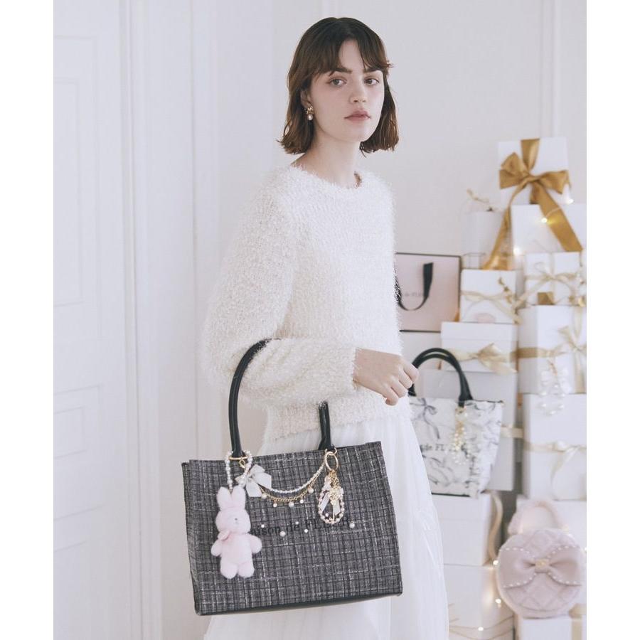 Maison de FLEUR（メゾンドフルール） ビジューツイードスクエアトート