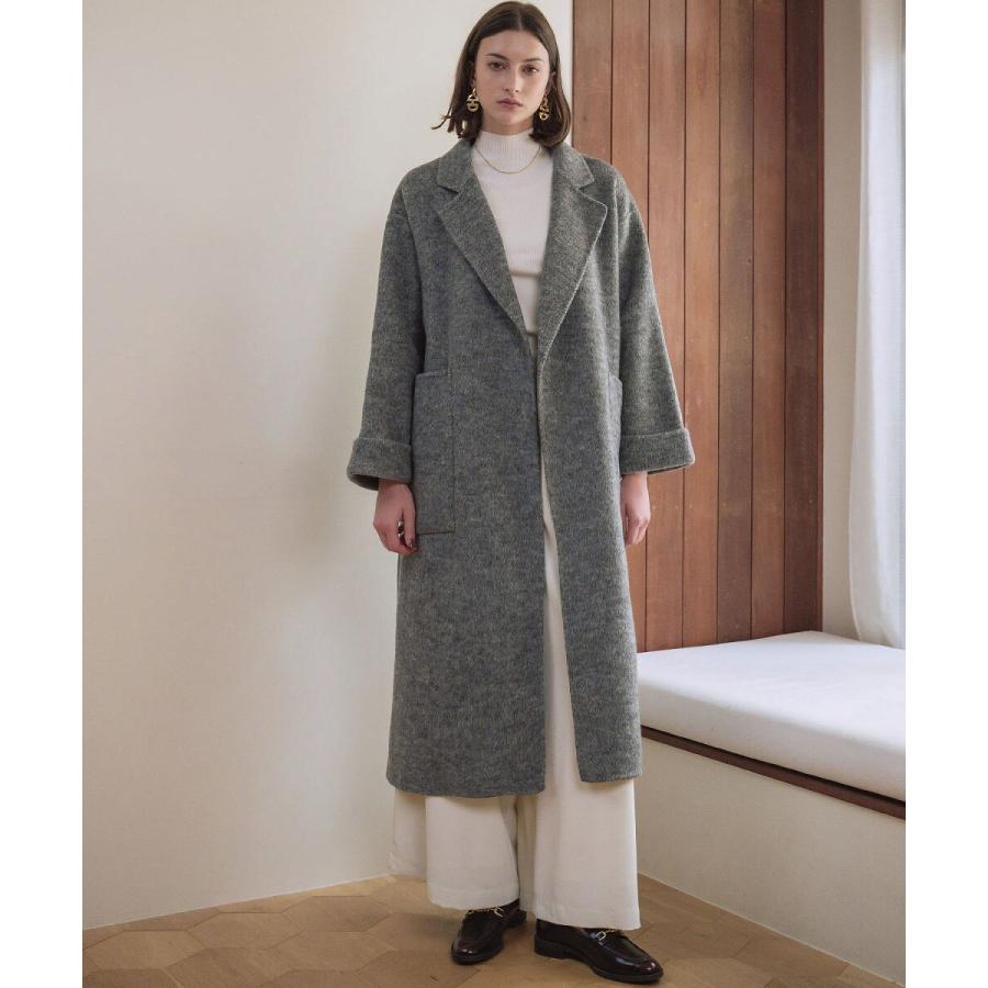 【ウール70％】 ロングコート ウールコート ガウンコート 冬 ロング丈 ベルト付き_1