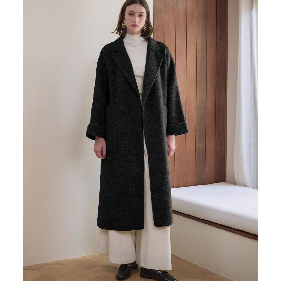 【ウール70％】 ロングコート ウールコート ガウンコート 冬 ロング丈 ベルト付き_2