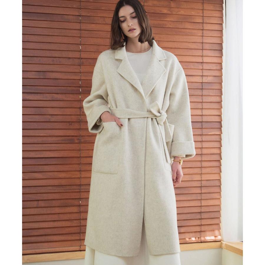 【ウール70％】 ロングコート ウールコート ガウンコート 冬 ロング丈 ベルト付き_3