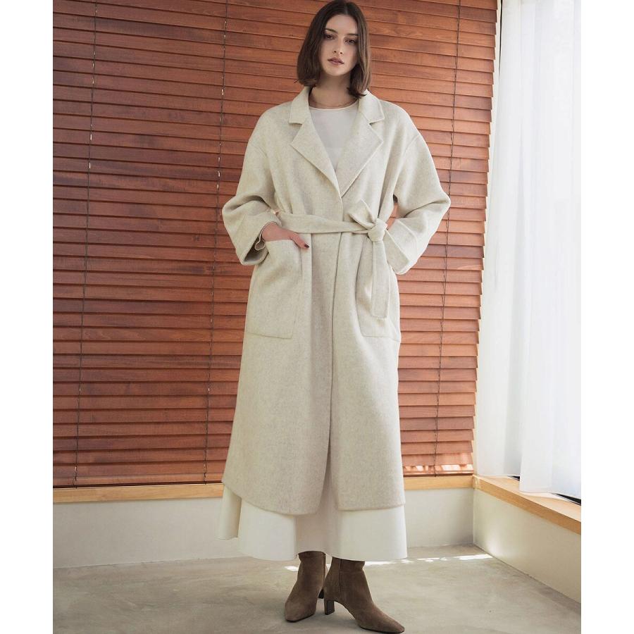 【ウール70％】 ロングコート ウールコート ガウンコート 冬 ロング丈 ベルト付き_9