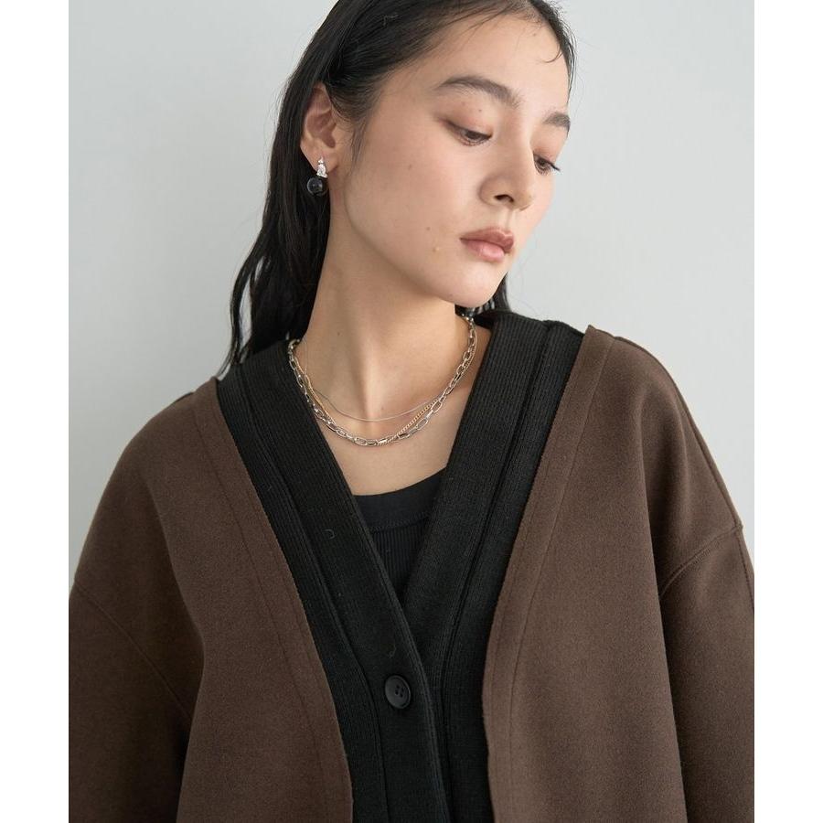 YECCA VECCA（イェッカヴェッカ） ニット切替メルトンVネック