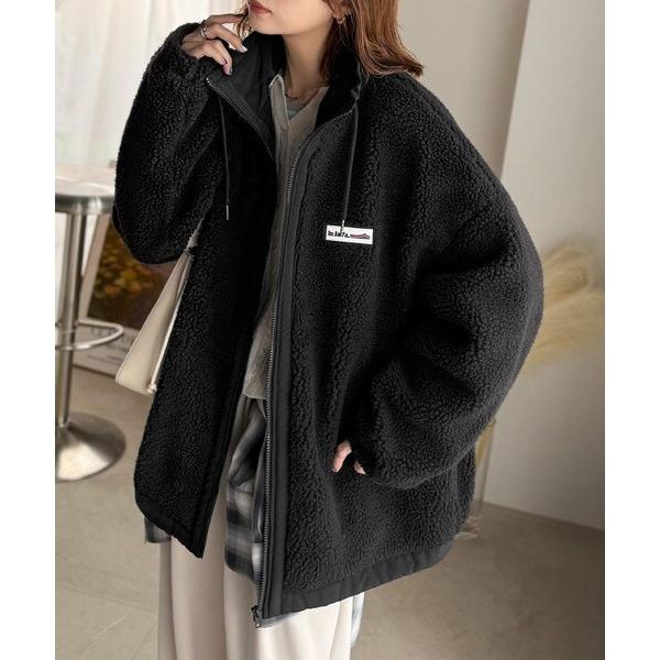 新品未使用タグ付き ボア生地ジャケットアウター ボア襟付きフェイクムートン ミリタリーブルゾン/フライトジャケット