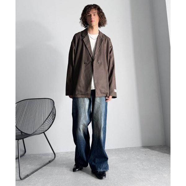 Classical Origin】「さっと羽織れる」ストライプ柄ドレープテーラード