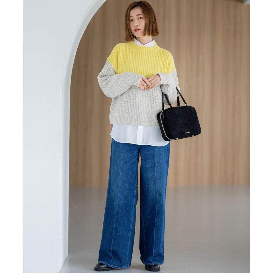 23区（ニジュウサンク） 【洗える】ウールカシミヤ カラーブロック