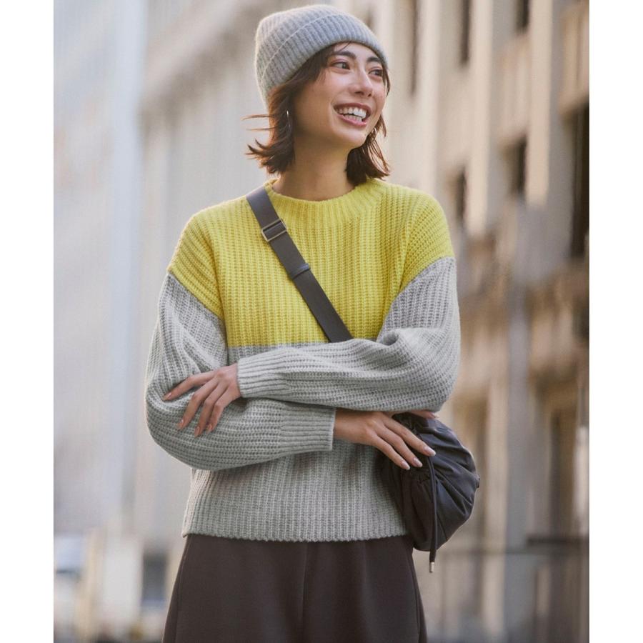 23区（ニジュウサンク） 【洗える】ウールカシミヤ カラーブロック