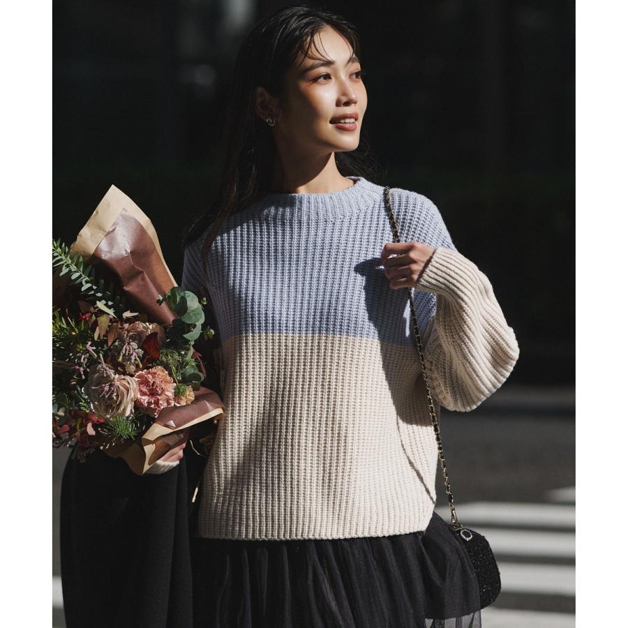 23区（ニジュウサンク） 【洗える】ウールカシミヤ カラーブロック