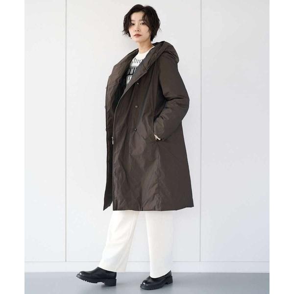 ステッチレスシャンブレーロングダウンコートの画像