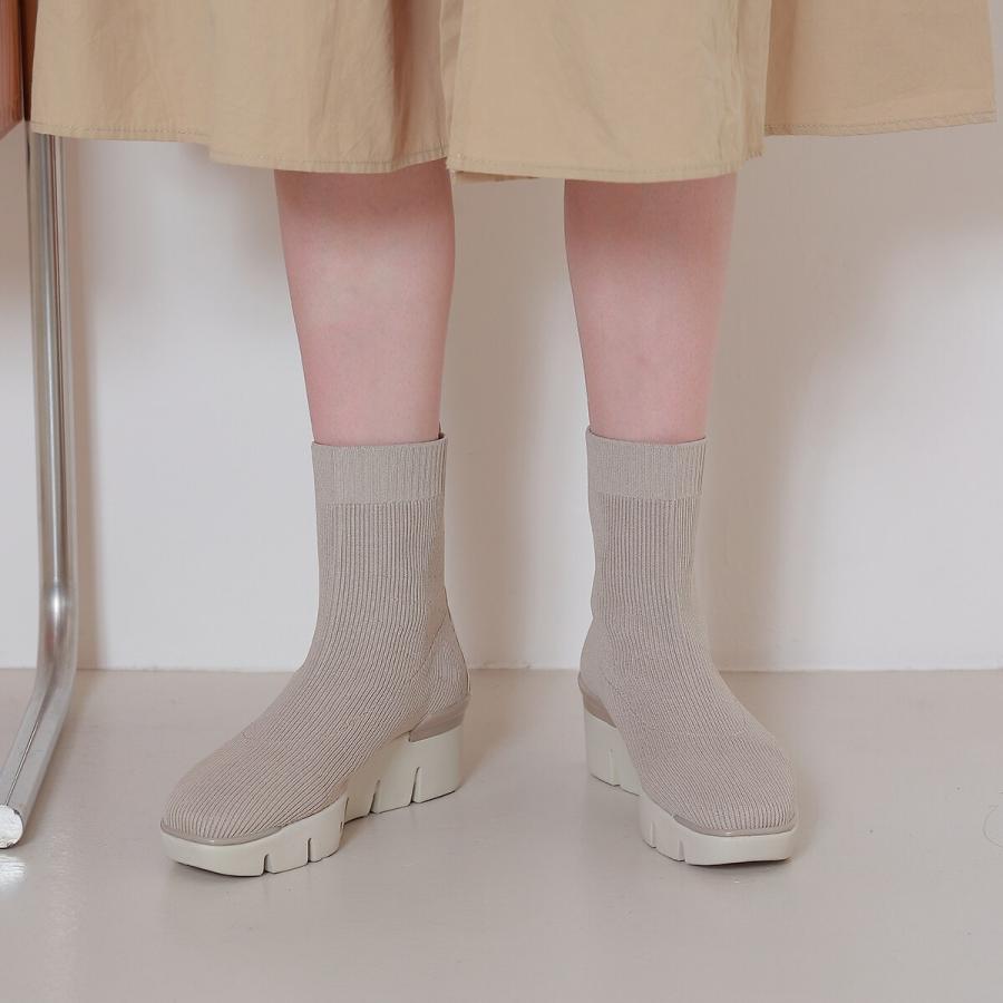 ブソラ（bussola）/bussola ブソラ◆5．5cmヒール◆アイスグリップソールニットショートブーツ bussola ブソラ◇5.5cmヒール◇アイスグリップソールニットショート