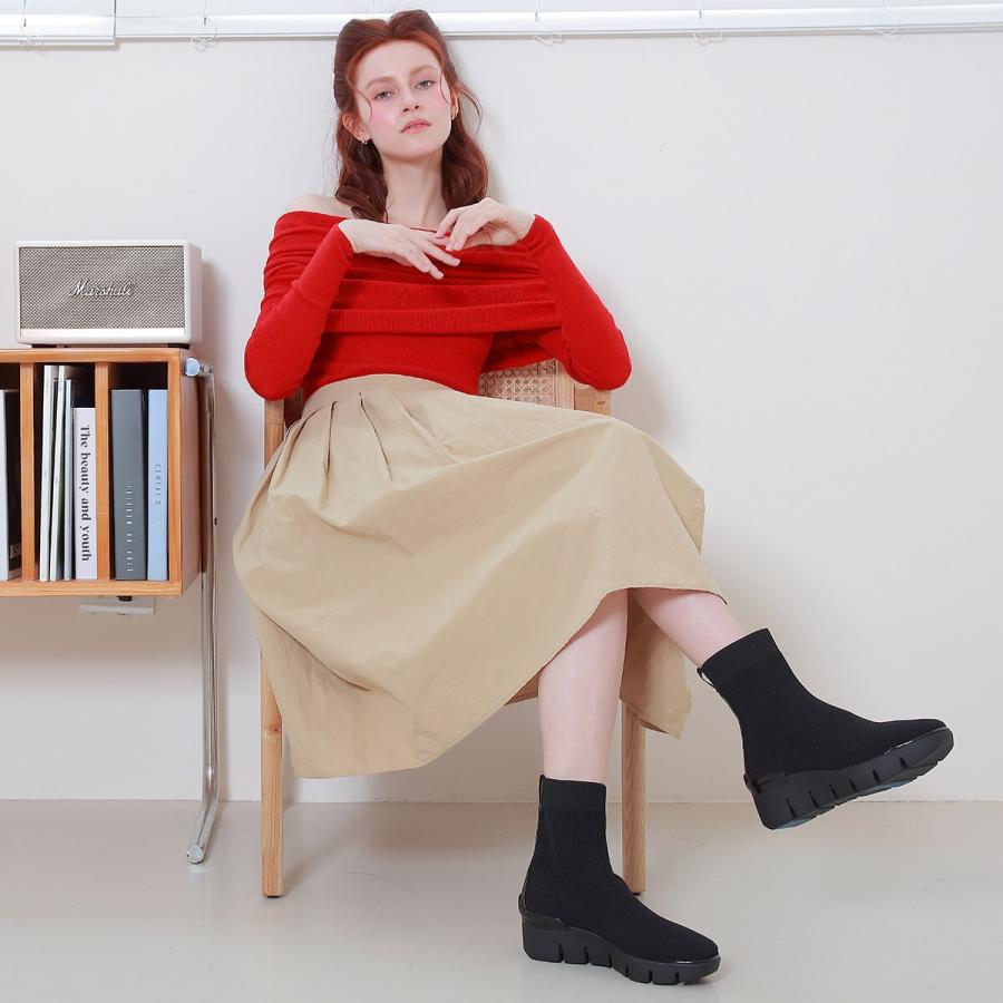 bussola ブソラ◇5.5cmヒール◇アイスグリップソールニットショート