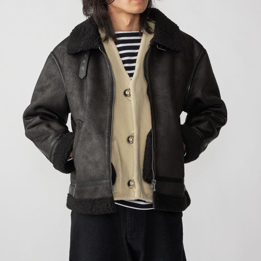 シップス（SHIPS）/BENCH MARKING SHIRTS: フェイク ムートン B3 ブルゾン SHIPS（シップス） BENCH MARKING SHIRTS: フェイク ムートン B3