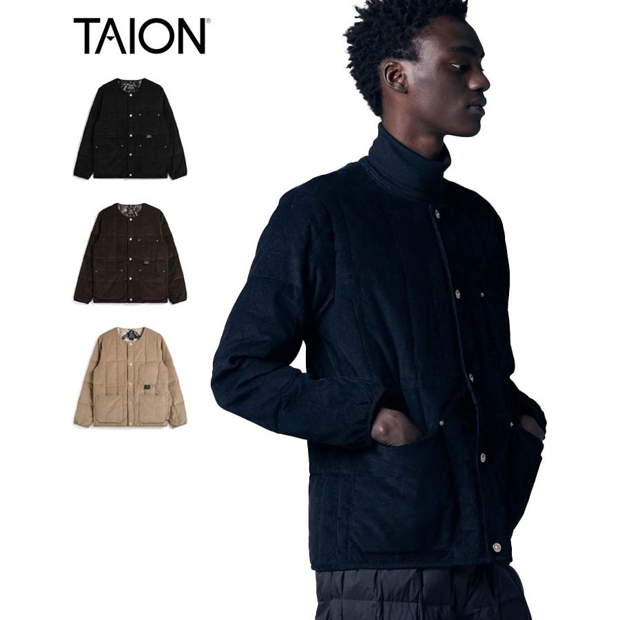 TAION（タイオン） ワーク クルーネック コーデュロイ×ダウン