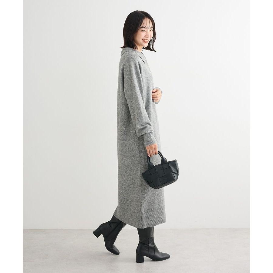 Green Parks（グリーンパークス） 金釦ポロシャツニットワンピース