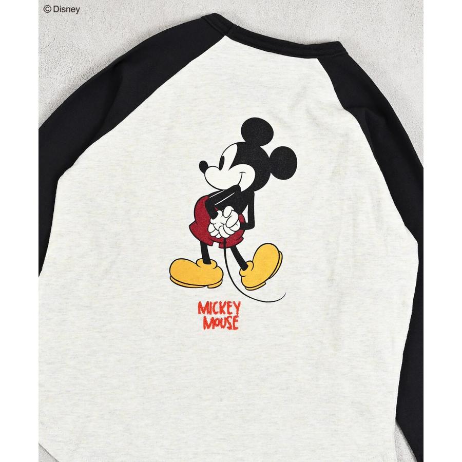 90s MICKEY DISNEY ミッキーマウス Tシャツ XL ラグラン MARKEY'S（マーキーズ） 【Disney】ミッキーマウス/ラグランロンT