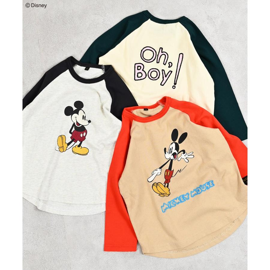 90s MICKEY DISNEY ミッキーマウス Tシャツ XL ラグラン MARKEY'S（マーキーズ） 【Disney】ミッキーマウス/ラグランロンT