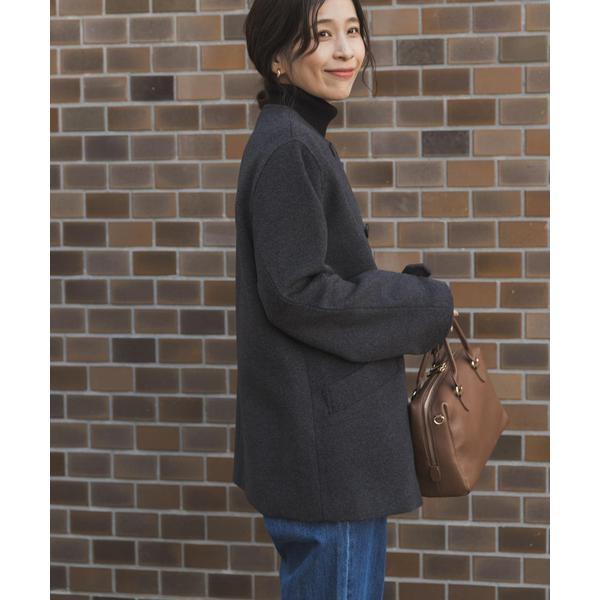 yori ウールノーカラーコート 中古・古着通販】YORI (ヨリ) ウールノーカラーコート ベージュ サイズ