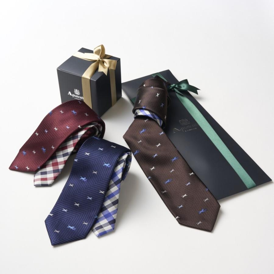 【NEW】アクアスキュータム（AQUASCUTUM）/【ネクタイ】アクアスキュータム｜ クレリックタイ  馬/クラブチェック 干支モチーフ ネクタイ】アクアスキュータム｜ クレリックタイ 馬/クラブチェック