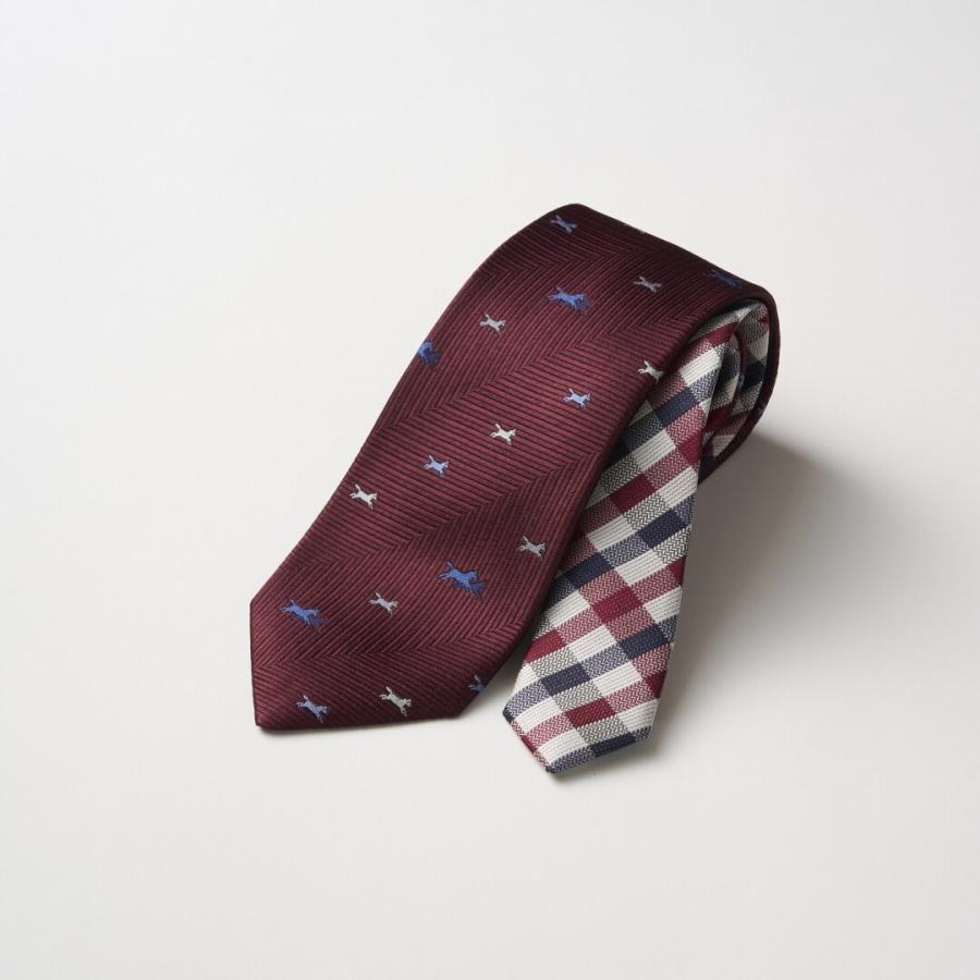 ネクタイ】アクアスキュータム｜ クレリックタイ 馬/クラブチェック