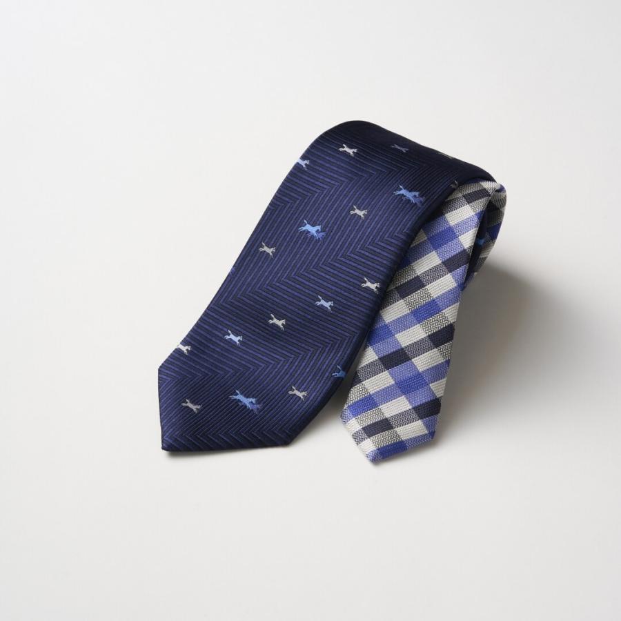 ネクタイ】アクアスキュータム｜ クレリックタイ 馬/クラブチェック