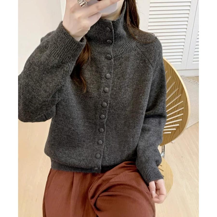 くるみボタンハイネックニットカーディガン : マルイ(丸井)Yahoo!店 
