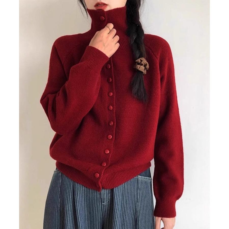 くるみボタンハイネックニットカーディガン : マルイ(丸井)Yahoo!店