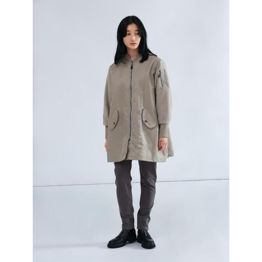 LASUD（ラシュッド） 異素材ドッキングミリタリーロングコート