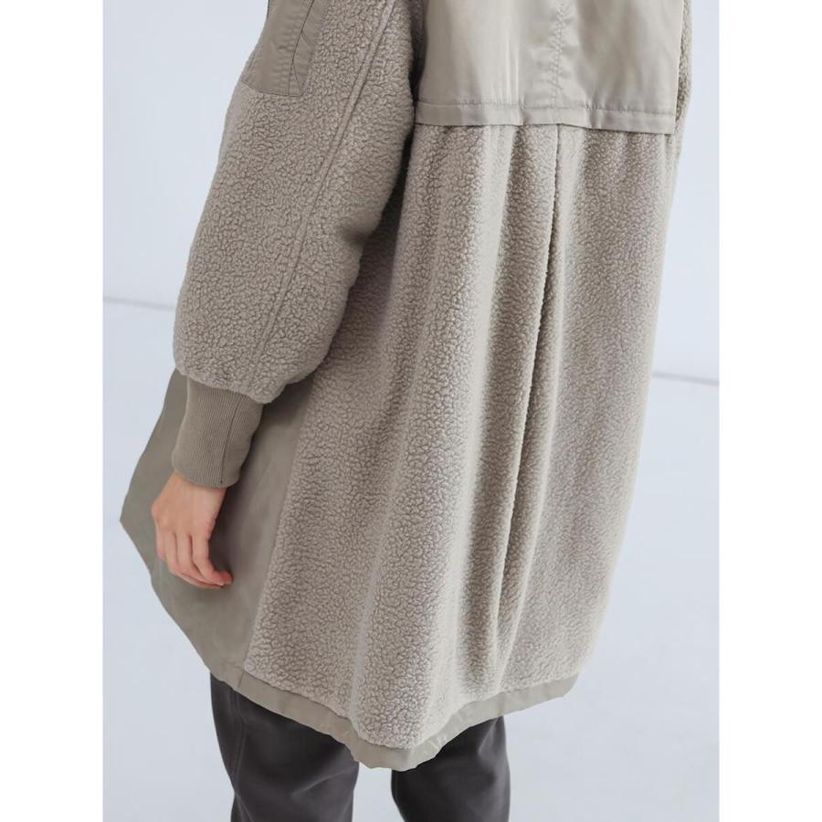 LASUD（ラシュッド） 異素材ドッキングミリタリーロングコート