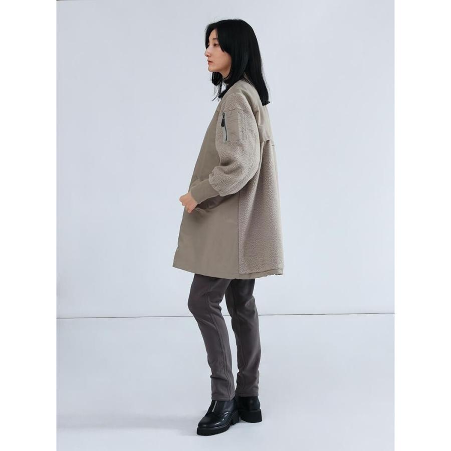 LASUD（ラシュッド） 異素材ドッキングミリタリーロングコート