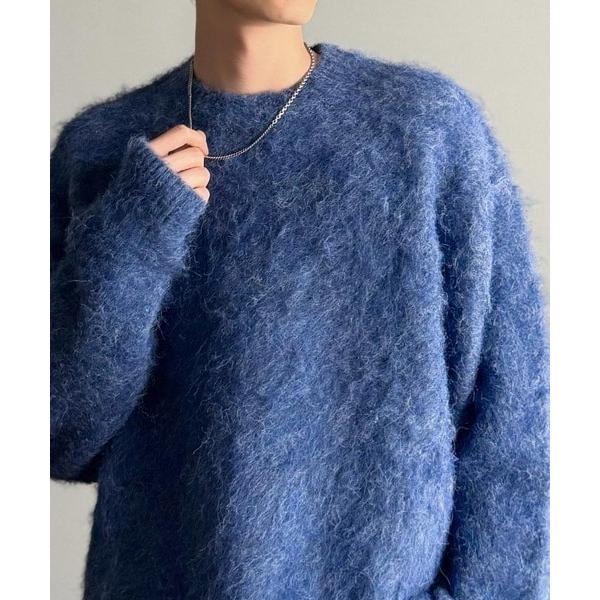 Classical Origin】ミックスシャギー素材オーバーサイズクルーネック