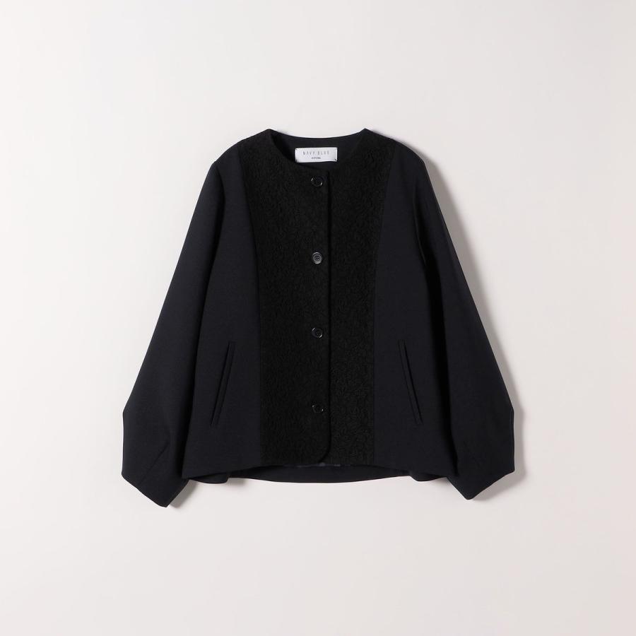 SHIPS any any:〈手洗い可能〉ダブルクロス レース 切替 ノーカラー