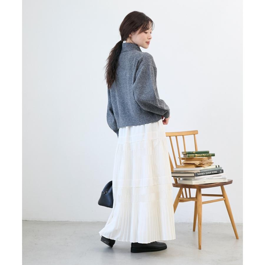 le.coeur blanc（ルクールブラン） デシン変形プリーツスカート