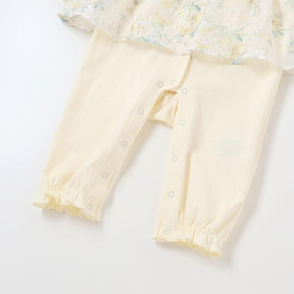 【お揃い】オーガンジー花柄プリントスカート付き長袖カバーオール(70~80cm)_15