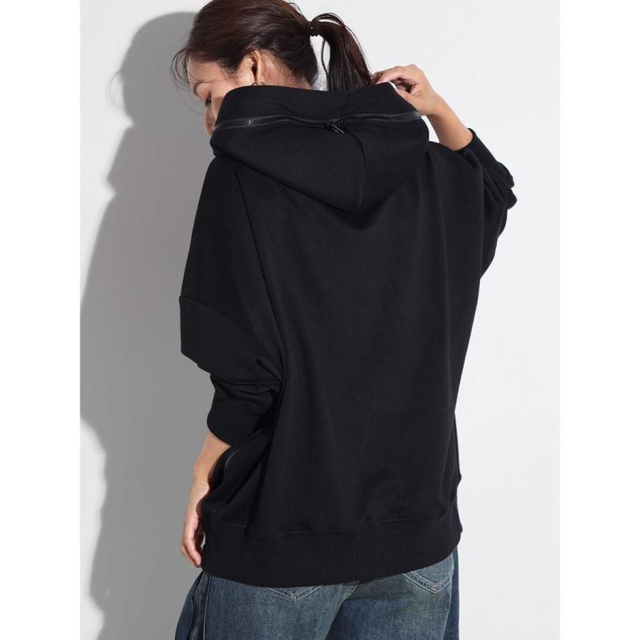 【新品】　スコットクラブ　ボンディング　パーカー　 ゆったり　美シルエット　黒 SCOTCLUB（スコットクラブ） ジップデザイン箔ロゴパーカー : マルイ