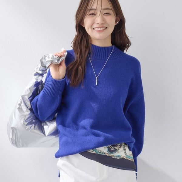 INDIVI（インディヴィ） 【カシミヤ混】ミドルゲージ ハイネックニット