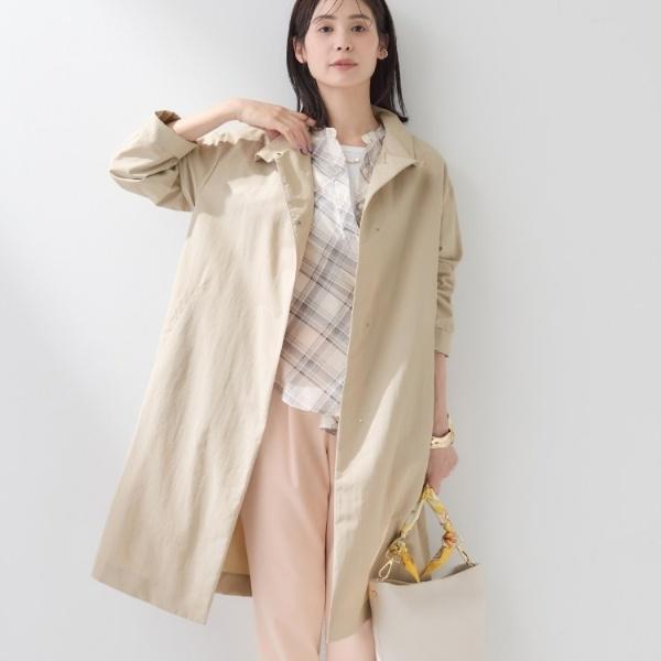 美品✨23AW　INDIVI 定価9.9万 ライトリバー スタンドカラーコート INDIVI（インディヴィ） 【撥水／軽量】ミニマル スタンドカラーコート