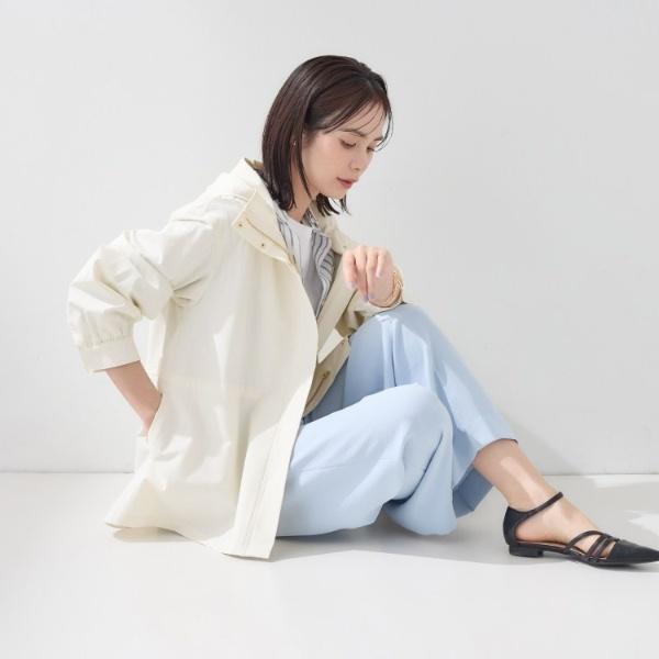 INDIVI（インディヴィ） 【撥水／フード取外し可】凹凸素材ブルゾン