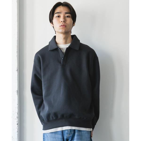 back channel スウェット ポロシャツ 00s ペイズリー柄 日本製 URBAN RESEARCH DOORS（アーバンリサーチドアーズ） 裏起毛スウェット