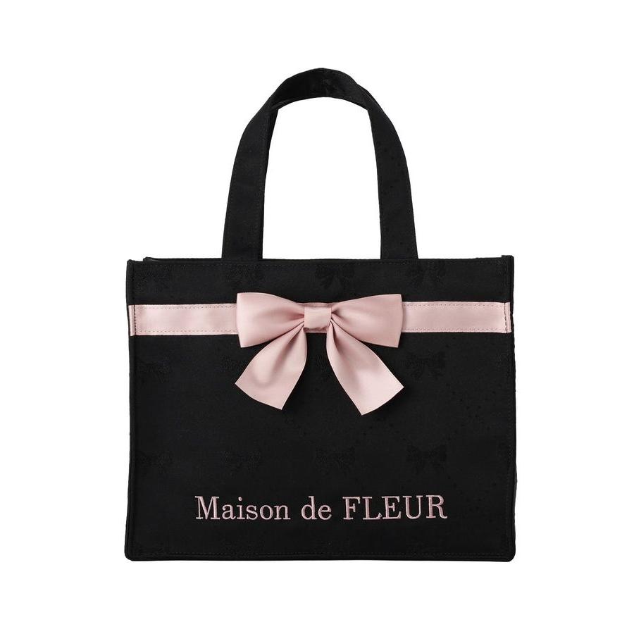 Maison de FLEUR（メゾンドフルール） リボンジャカードスクエアトート